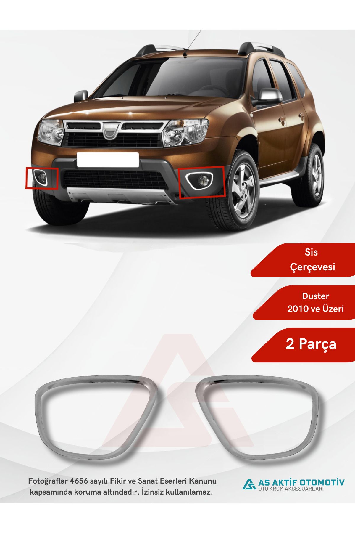 Dacia Duster Suv Sis Çerçevesi 2 Parça 2010 ve Üzeri Krom Paslanmaz Çelik