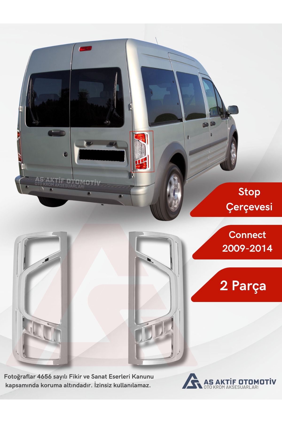 Connect Panel Van/Lav Stop Çerçevesi 2 Parça 2009-2014 Abs Krom
