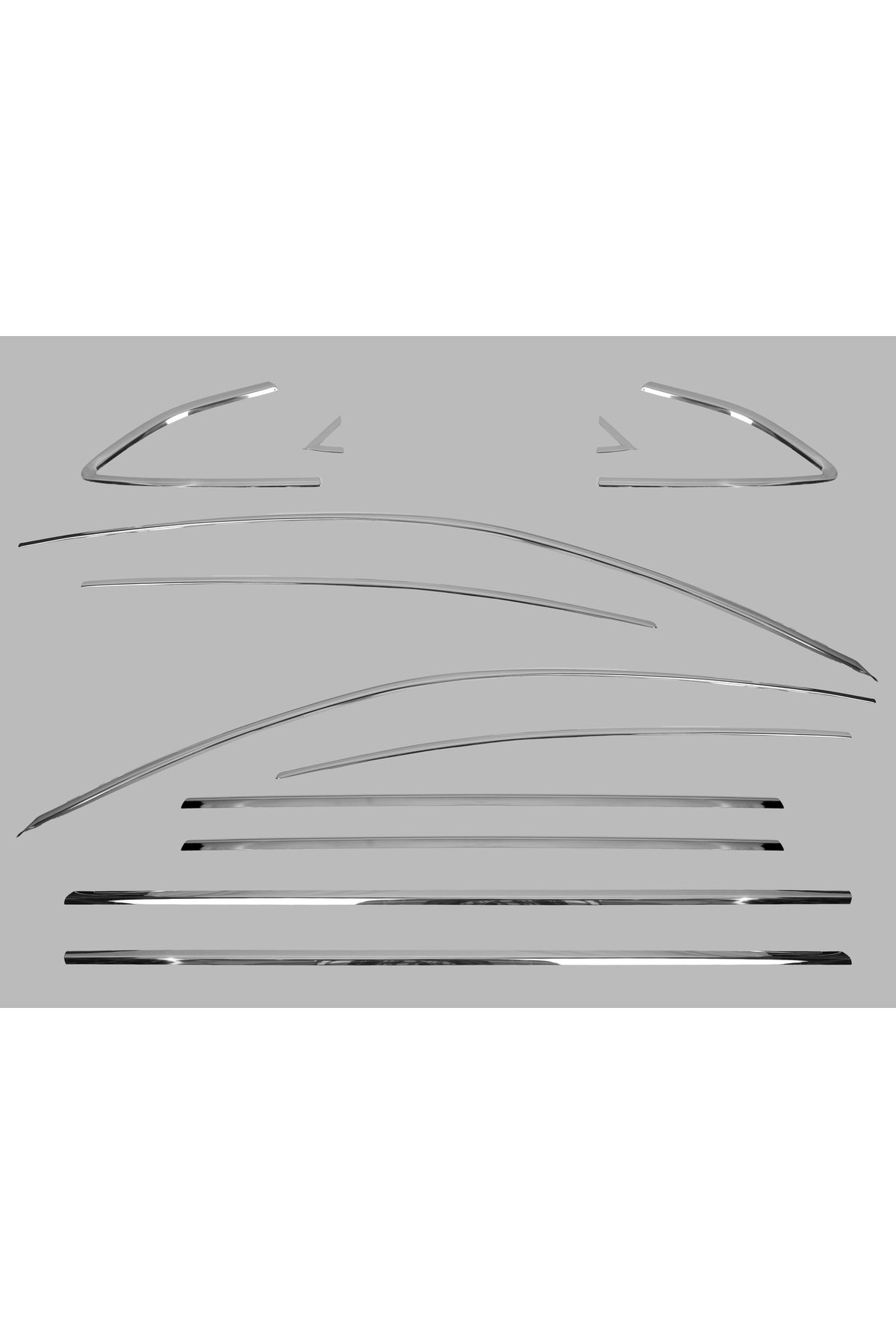 Citroen C5 SD Cam Çerçevesi 12 Parça 2008 ve Üzeri Krom Paslanmaz Çelik
