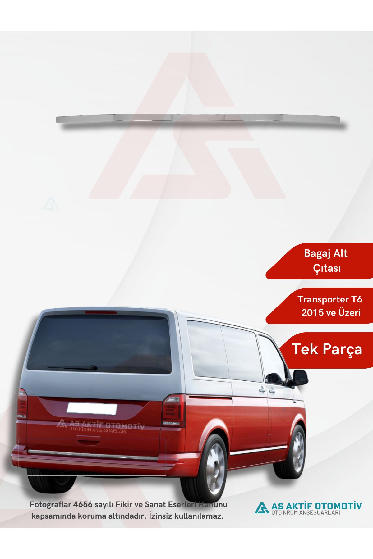 Volkswagen Transporter T6 Van Bagaj Altı Çıtası 2015 ve Üzeri Krom Paslanmaz Çelik