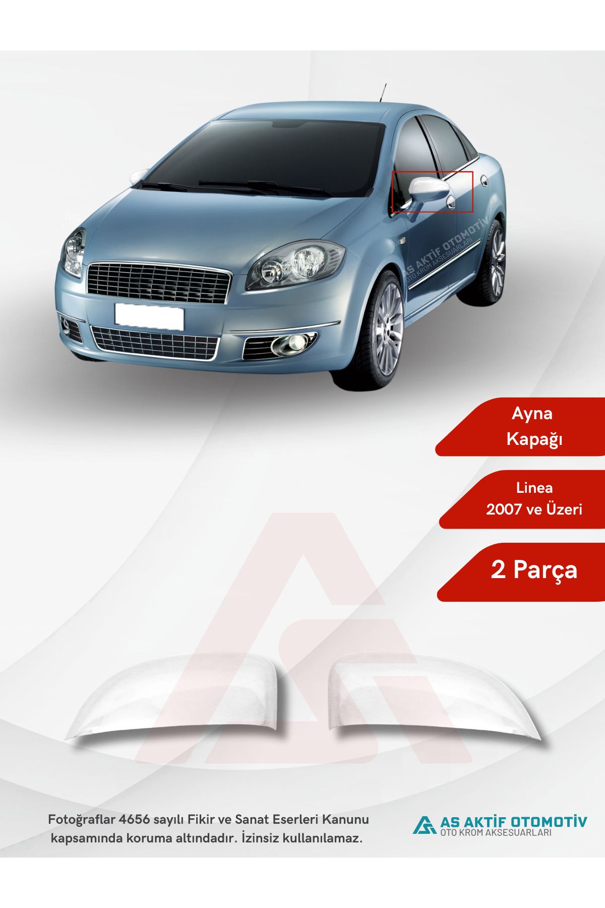 Fiat Linea SD Ayna Kapağı 2 Parça 2007 ve Üzeri Abs Krom