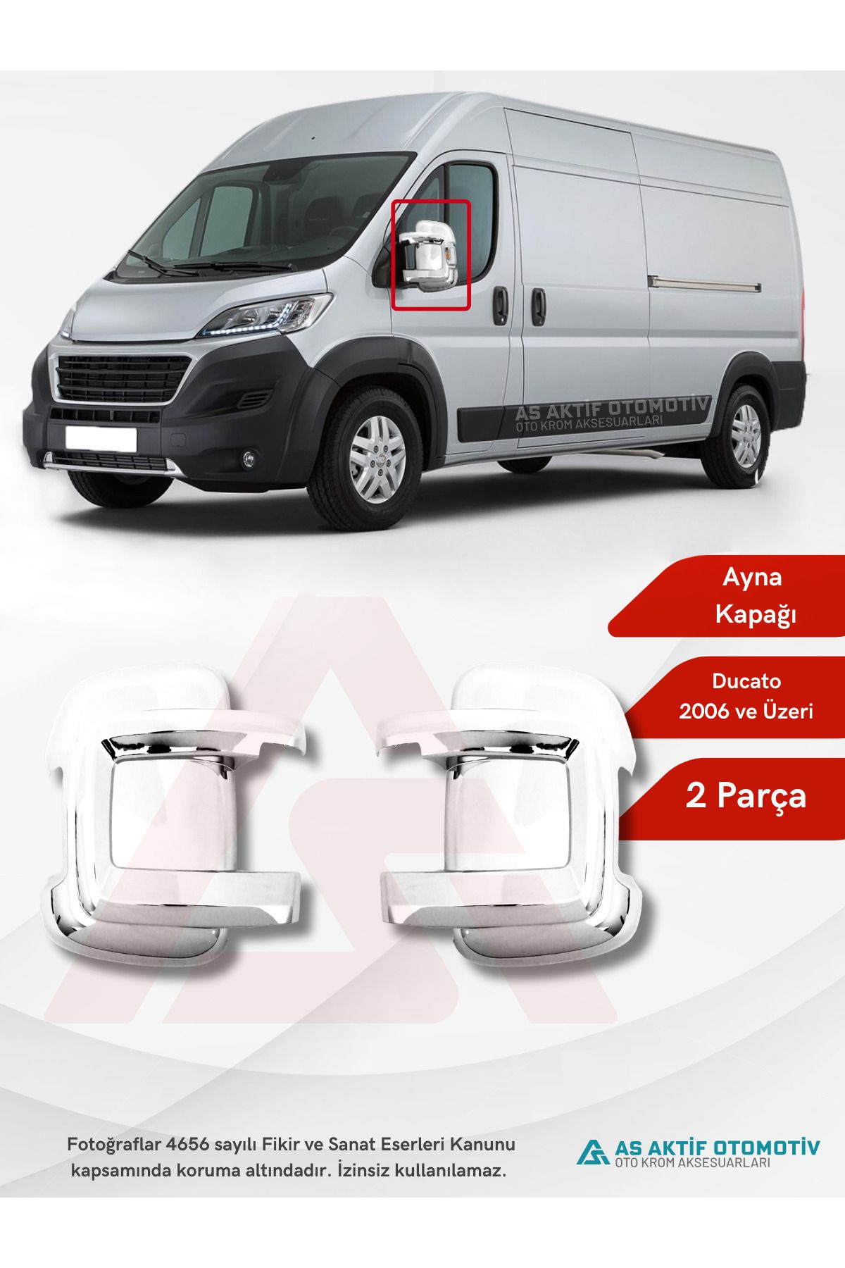 Fiat Ducato Van Ayna Kapağı 2 Parça 2006 ve Üzeri Abs Krom