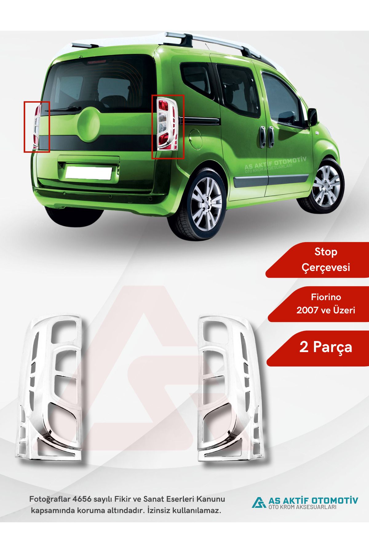 Fiat Fiorino Mini Van/Mpv Stop Çerçevesi 2 Parça 2007 ve Üzeri Abs Krom
