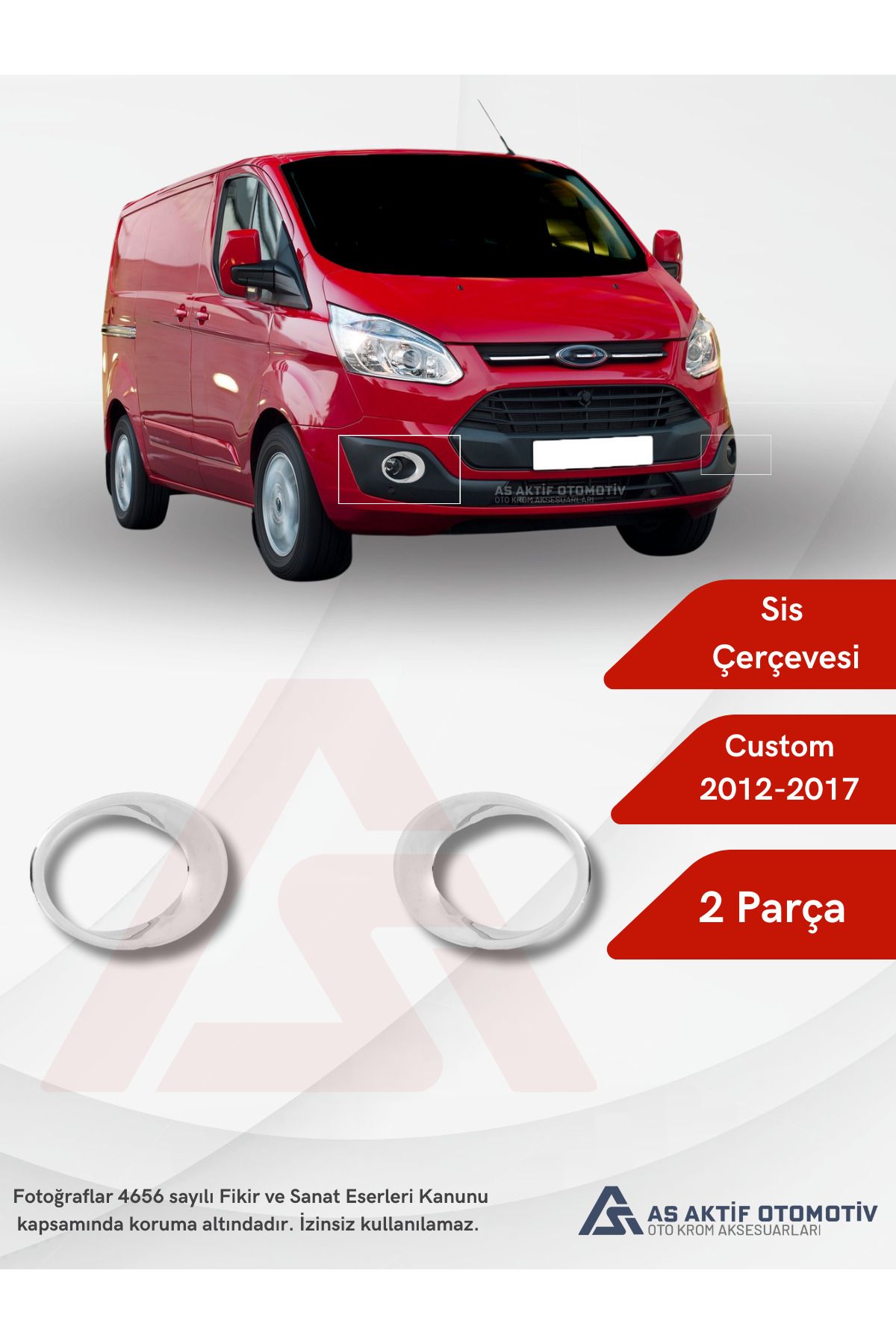 Custom Van Sis Çerçevesi 2 Parça 2012-2017 Krom Paslanmaz Çelik