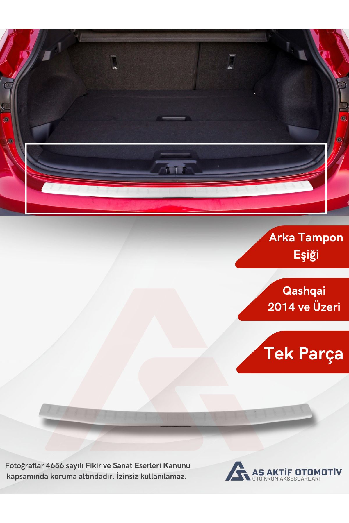 Nissan Qashqai Suv Arka Tampon Eşiği 2014 ve Üzeri Krom Paslanmaz Çelik