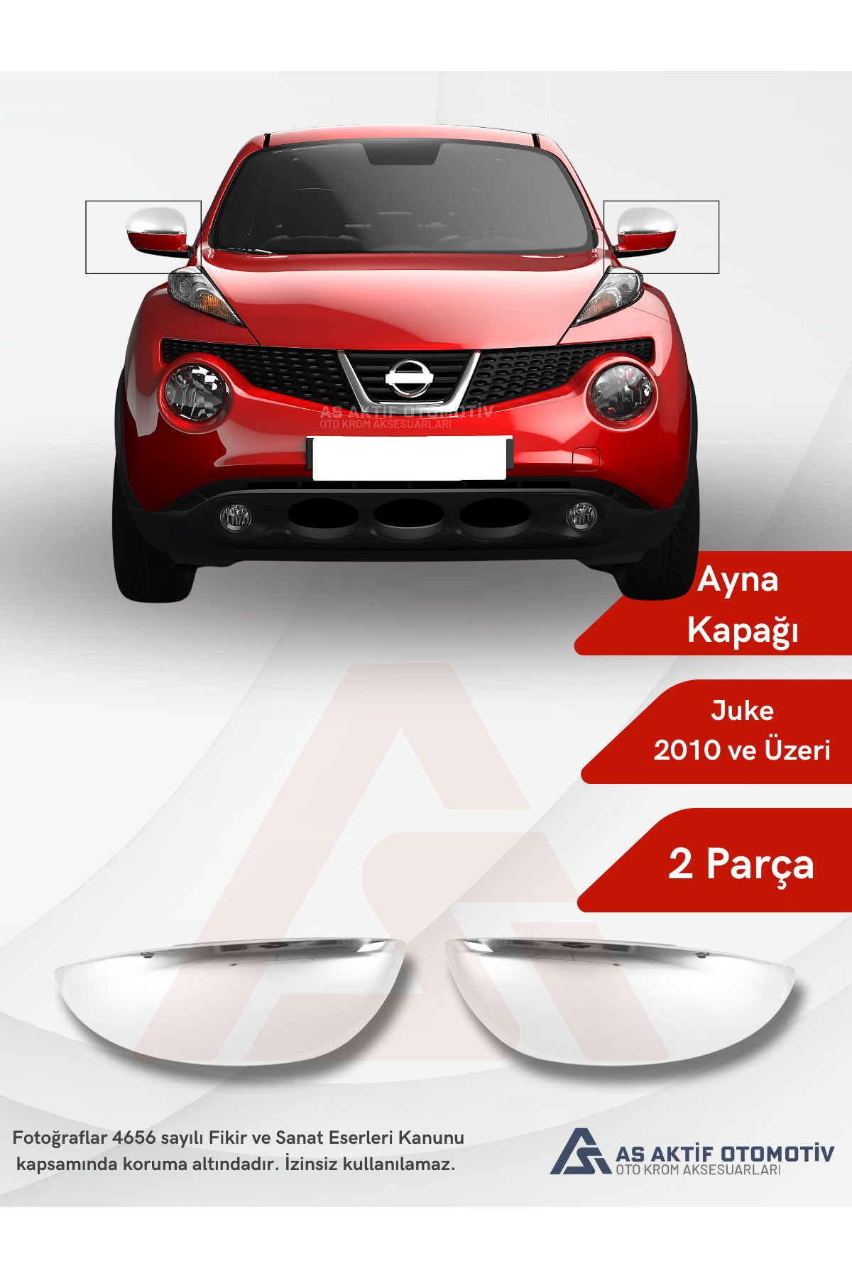 Nissan Juke Suv Ayna Kapağı 2 Parça 2010 ve Üzeri Krom Paslanmaz Çelik
