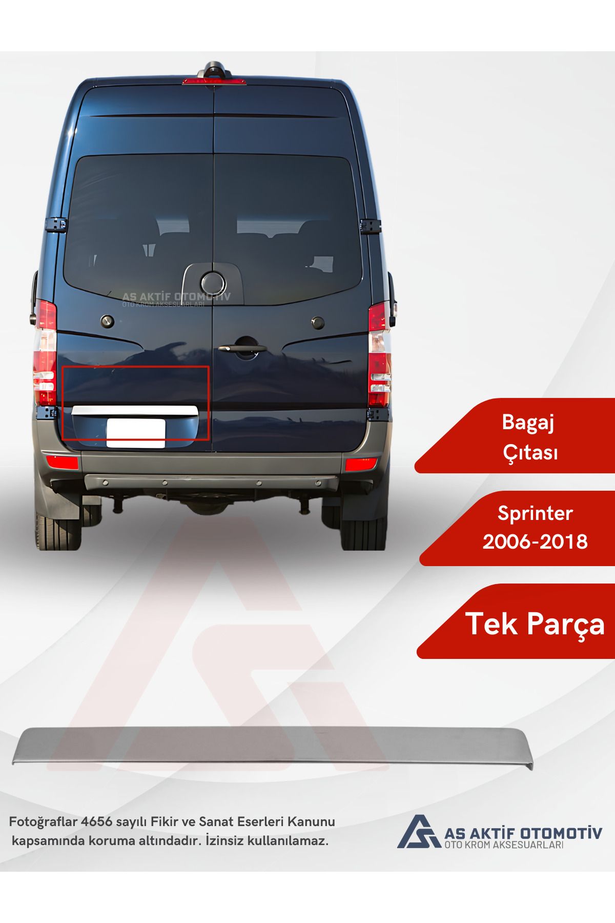 Mercedes Sprinter Van Bagaj Çıtası 2006 ve Üzeri Krom Paslanmaz Çelik
