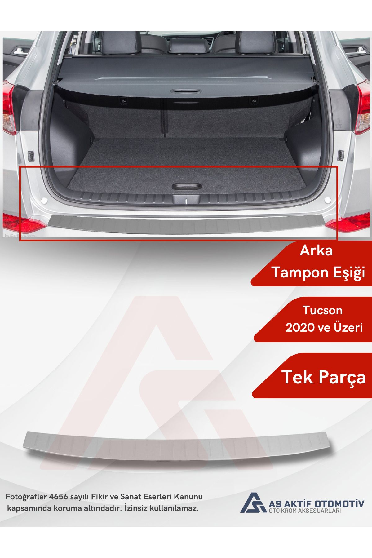 Hyundai Tucson Suv Arka Tampon Eşiği 2020 ve Üzeri Krom Paslanmaz Çelik