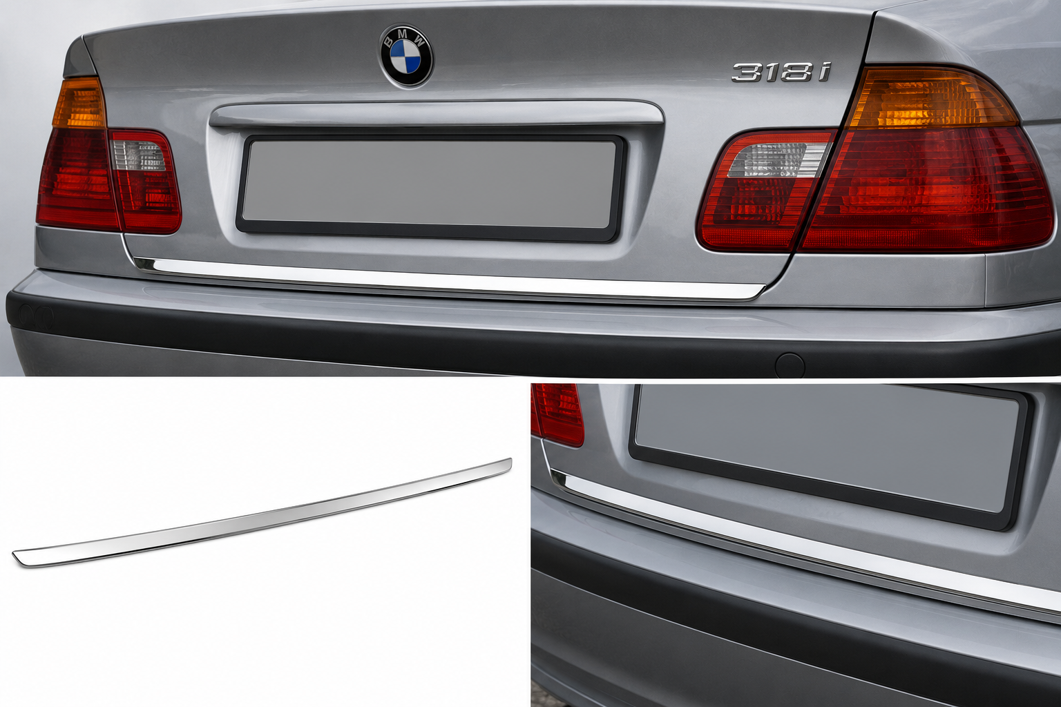 BMW 3 Series E 46 Bagaj Alt Çıtası Paslanmaz Çelik Sedan 1998 ve sonrası 2003