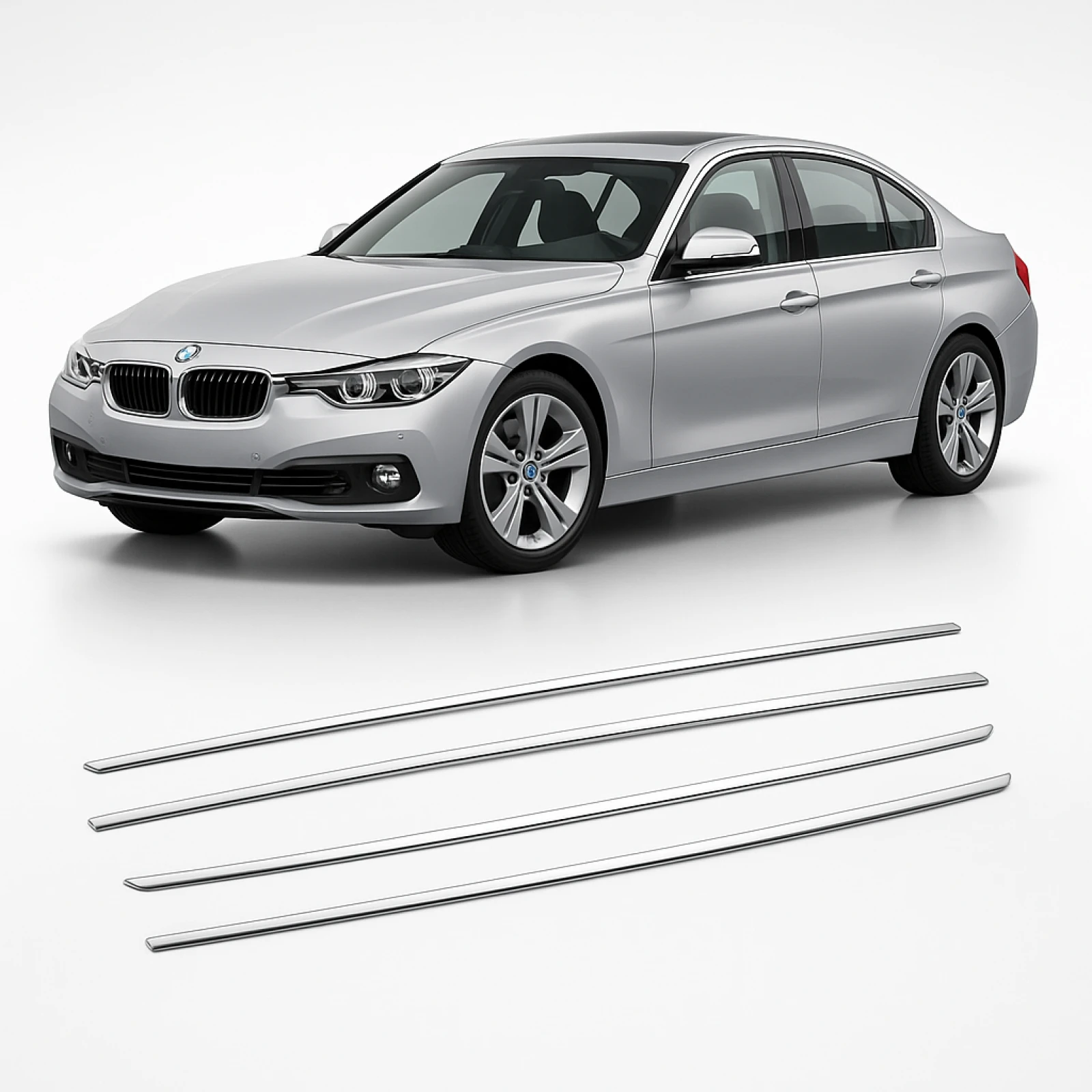 BMW 3 Series F30 Cam Çıtası 4 Kapı Paslanmaz Çelik Sedan 2012 ve sonrası 2019